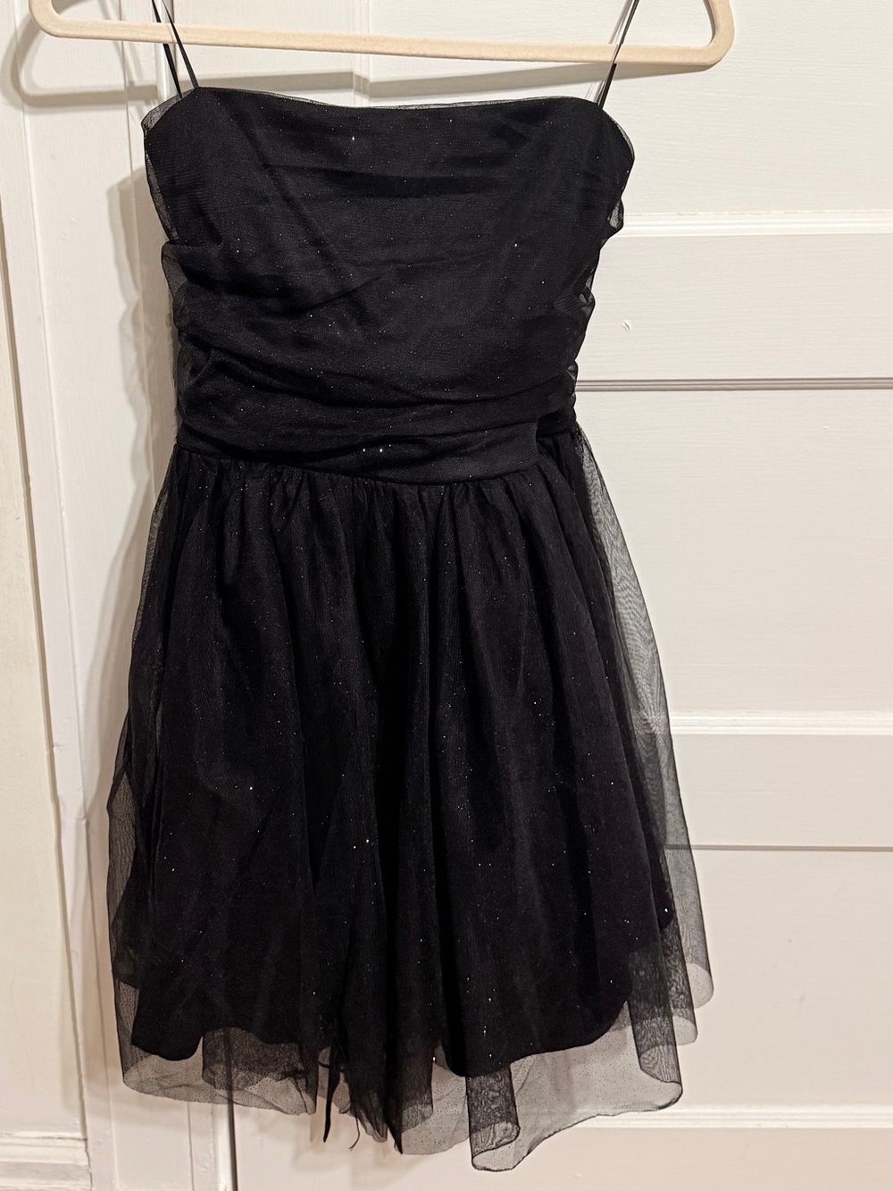 Francesca Black Strapless Glitter Tulle Party Dress